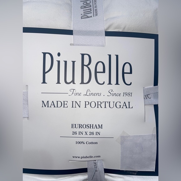 PiuBelle 2 Pck Cotton Euro Sham Filling Polyester White Gauze Ruffled Portugal - Picture 3 of 12
